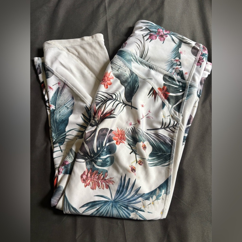GAP Floral Print Capris - White and Green